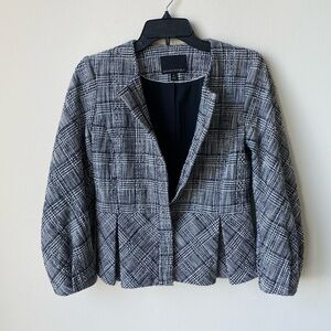 Banana Republic Peplum Blazer in Black Plaid